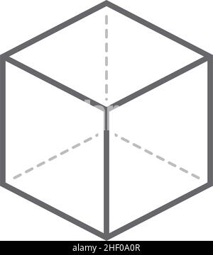 Cube With Projection Icon. Flat Color Design. Vector Illustration. Stock Vector