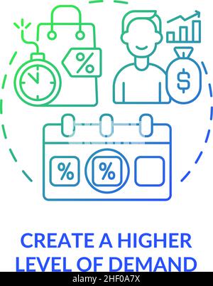 Create higher level of demand green blue gradient concept icon Stock Vector