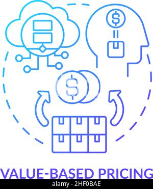 Value-based pricing blue gradient concept icon Stock Vector