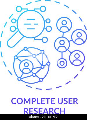 Complete user research blue gradient concept icon Stock Vector