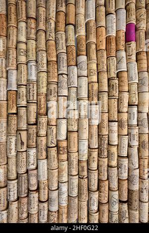 Display or Arrangement of Wine Corks or Cork Stock Photo