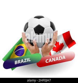 Soccer football competition match, national teams brazil vs canada Stock Photo