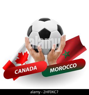 Soccer football competition match, national teams canada vs morocco Stock Photo