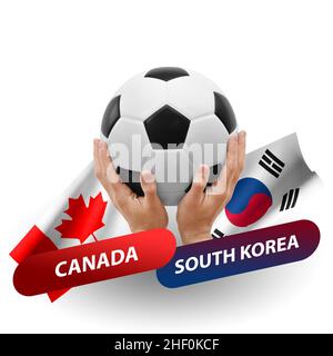 Soccer football competition match, national teams canada vs south korea Stock Photo