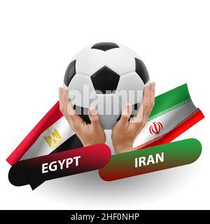 Soccer football competition match, national teams egypt vs iran Stock Photo