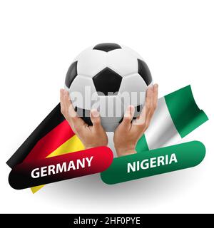 Soccer football competition match, national teams germany vs nigeria Stock Photo