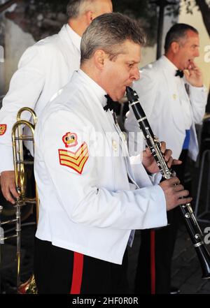 Ceremony of the Keys, Casemates Square, Gibraltar Stock Photo