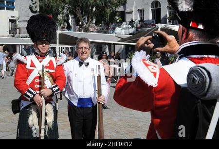 Ceremony of the Keys, Casemates Square, Gibraltar Stock Photo