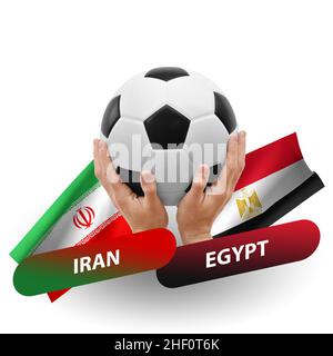 Soccer football competition match, national teams iran vs egypt Stock Photo