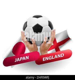 Soccer football competition match, national teams japan vs england Stock Photo