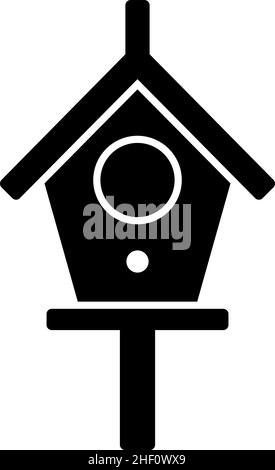 Bird House Glyph Icon Vector Stock Vector