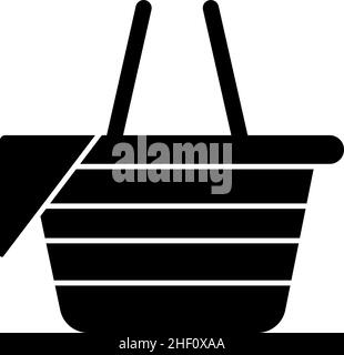 Picnic Basket Glyph Icon Vector Stock Vector