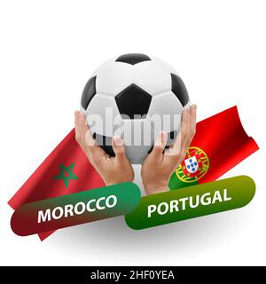 Soccer football competition match, national teams morocco vs portugal Stock Photo