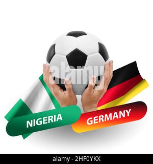 Soccer football competition match, national teams nigeria vs germany Stock Photo