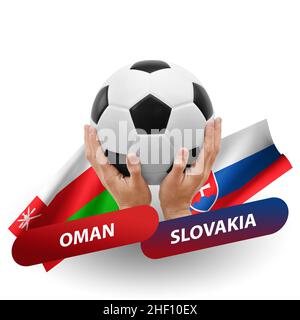 Soccer football competition match, national teams oman vs slovakia Stock Photo