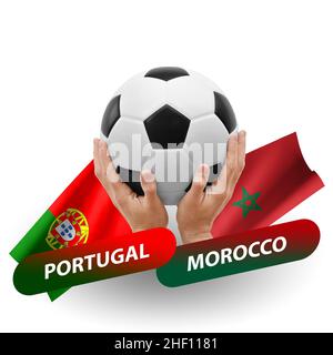 Soccer football competition match, national teams portugal vs morocco Stock Photo