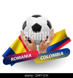 Soccer football competition match, national teams romania vs colombia Stock Photo