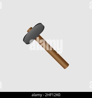 Blacksmithhammer icon. Cartoon of sickle vector Stock Vector