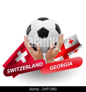 Soccer football competition match, national teams switzerland vs georgia Stock Photo