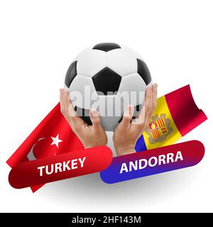 Soccer football competition match, national teams turkey vs andorra Stock Photo