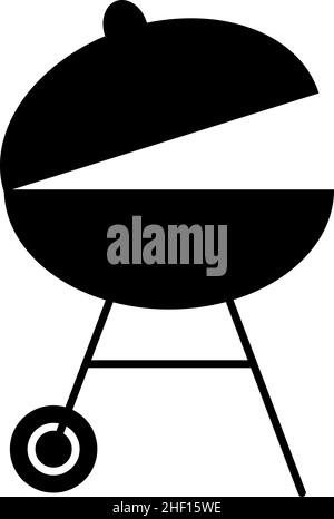 Barbeque Grill Glyph Icon Vector Stock Vector