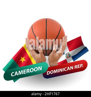 Basketball competition match, national teams cameroon vs dominican republic Stock Photo