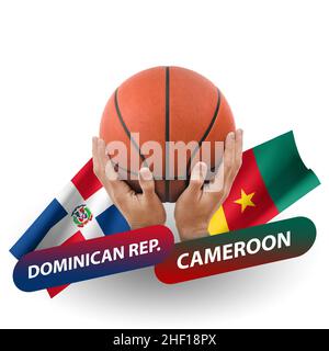 Basketball competition match, national teams dominican republic vs cameroon Stock Photo
