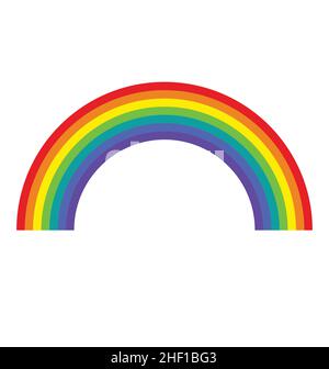 simple classic rainbow kids arc spectrum vector isolated on white background Stock Vector
