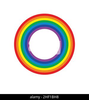 simple classic wide cartoon rainbow ring kids arc spectrum vector isolated in white background Stock Vector