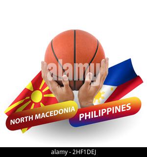 Basketball competition match, national teams north macedonia vs philippines Stock Photo