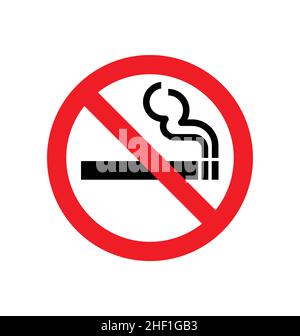 classic simple no smoking sign symbol red black and white vector isolated on white background Stock Vector