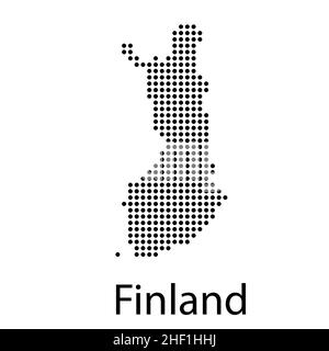 There is a map of Finland country vector illustration Stock Vector