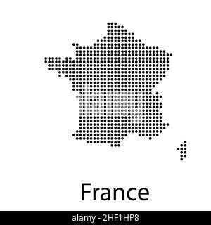 Vector map of France with regions and towns vector illustration Stock Vector