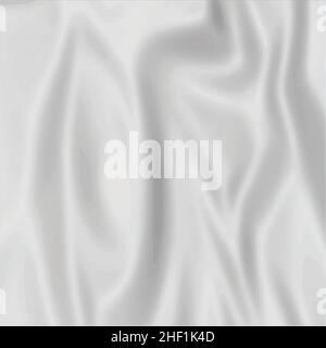 simple smooth silver silk background texture wavy soft gray white satin vector Stock Vector