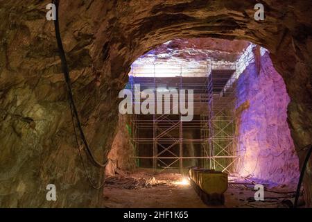 Giant cave in Polish present salt mine Stock Photo