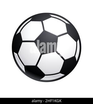 classic black and white soccer ball football simple vector isoalted on white background Stock Vector
