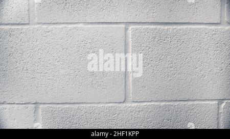 Concrete block wall seamless background. Old white stone bricks. Horizontal design on cement and concrete texture for pattern Stock Photo