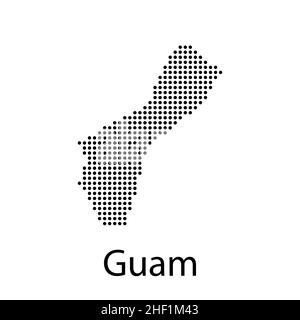 vector map and flag of guam with white background. vector illustration Stock Vector