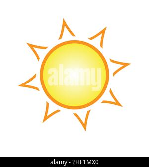 stylized cartoon sun star with rays art nouveau element simple vector isolated on white background Stock Vector