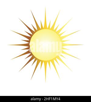 stylized golden gold sun star with rays art nouveau element simple vector isolated on white background Stock Vector