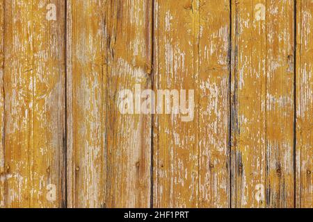 Horizontal wooden background from old boards with cracked paint. Wooden texture. Stock Photo