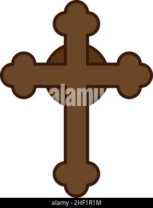 Jesus Cross Filled Outline Icon Vector Stock Vector