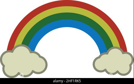 Rainbow Clouds Filled Outline Icon Vector Stock Vector