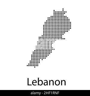 High detailed vector map - Lebanon Stock Vector