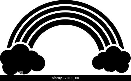 Rainbow and clouds black glyph icon Stock Vector Image & Art - Alamy