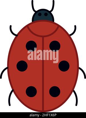 Illustration of the contour ladybug beetle icon Stock Vector Image ...