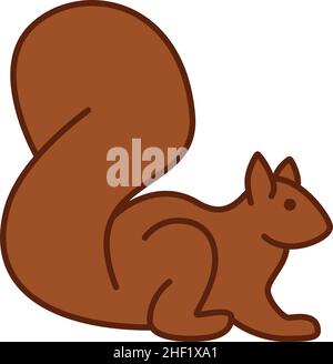 Squirrel Animal Filled Outline Icon Vector Stock Vector