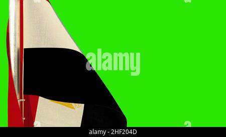 Egypt flag for national holiday on chroma key screen, isolated - object 3D rendering Stock Photo