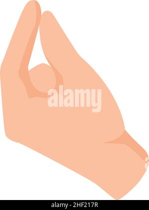 Finger snap gesture isolated on white background. Vector gesture hand sign, finger snap and snapping, click easy illustration Stock Vector