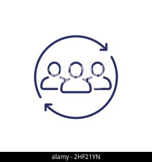 customer retention and returning clients line icon Stock Vector